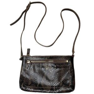 Cole Haan Faux Snake Skin Zippered Crossbody/Shoulder Bag.